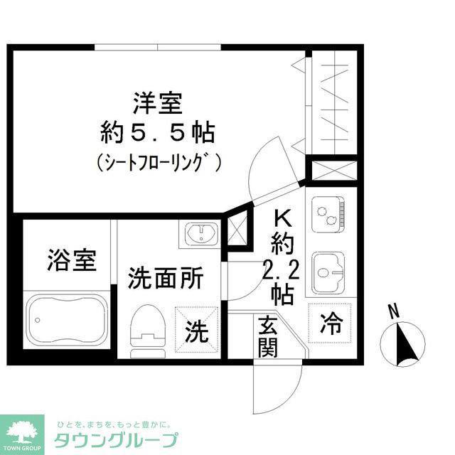 STRIPES東大井(1K/2階)の間取り写真