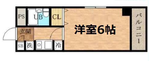 サンライズ 野田阪神(1K/4階)の間取り写真