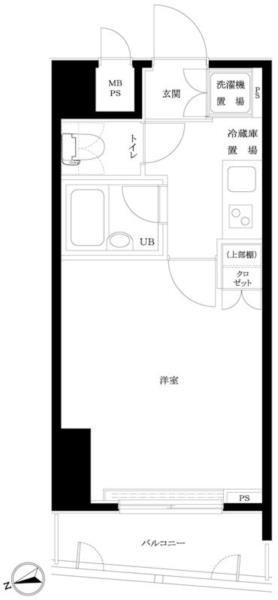 ルーブル下北沢(1K/2階)の間取り写真