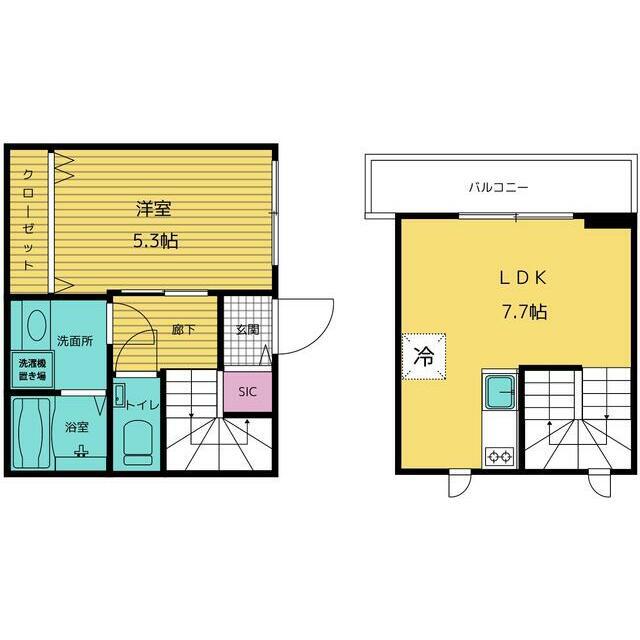 コートヤード表参道 部屋番号202(1LDK/3階)の間取り写真
