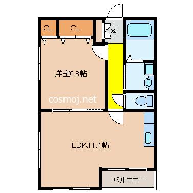 LA MIEUX YAOGIHIGASHI(1LDK/2階)の間取り写真