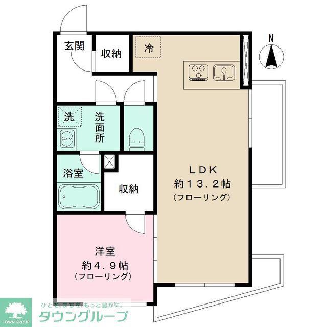 PIENZA 中野新橋(1LDK/2階)の間取り写真