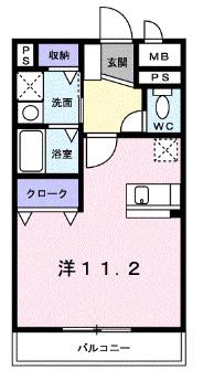アーバンライゼ(ワンルーム/1階)の間取り写真