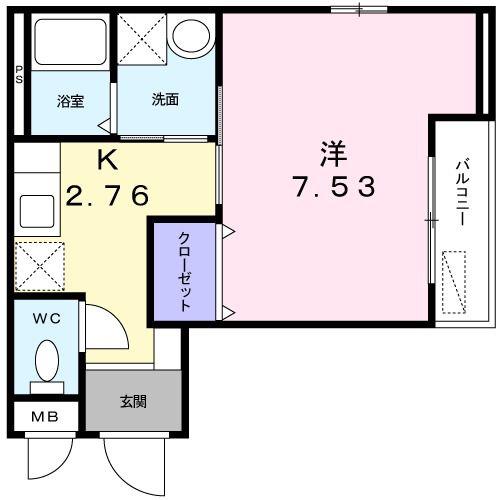 グレース仲蔵(1K/2階)の間取り写真