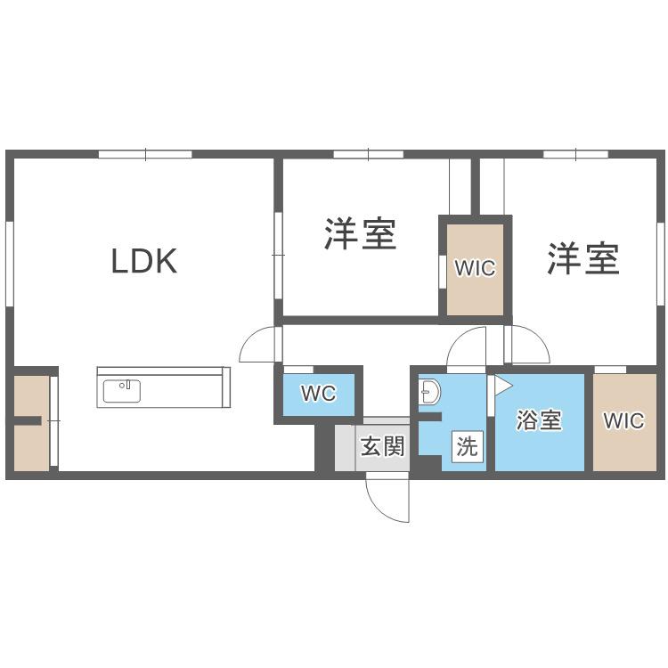 RーFINO札幌桑園(2LDK/5階)の間取り写真