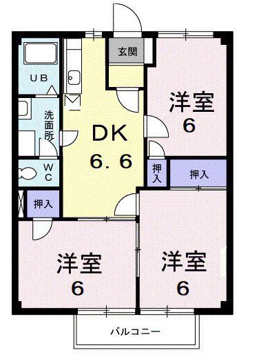 グランシャリオ A(3DK/1階)の間取り写真