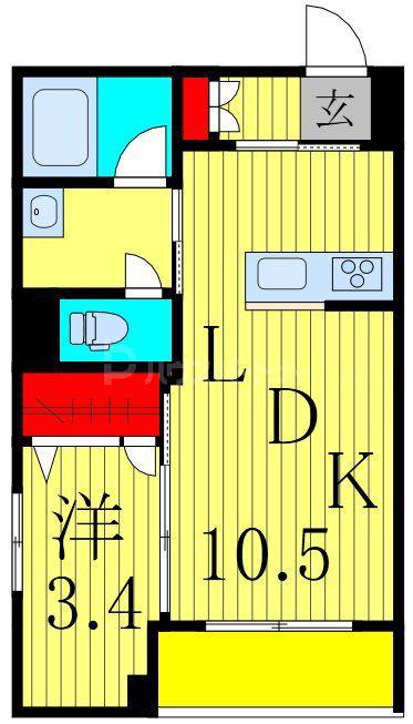 ソフィア本八幡(1LDK/2階)の間取り写真