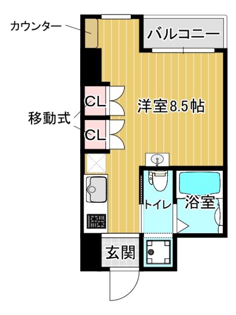 レオンコンフォート弁天町(ワンルーム/2階)の間取り写真