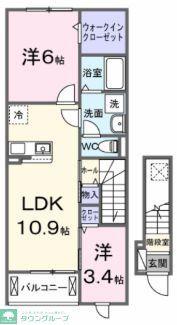 グレイスサイトG(2LDK/2階)の間取り写真