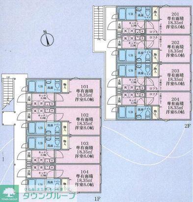 多摩美レジデンス(1K/2階)の間取り写真
