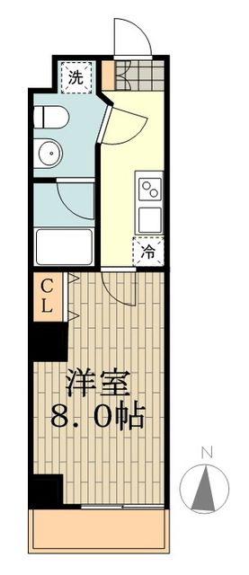 スパシエグランス練馬武蔵関(1K/2階)の間取り写真
