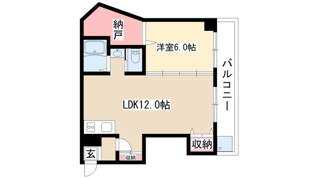 三田ビル(1LDK/3階)の間取り写真