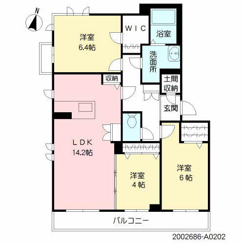 アミコート桜(3LDK/2階)の間取り写真