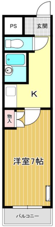 ヴィラ・サンク(1K/1階)の間取り写真