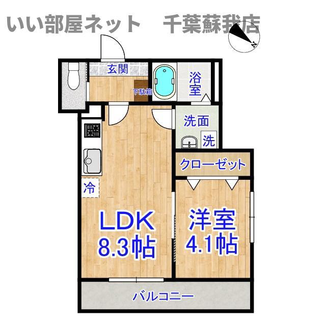 LUNIGHT都賀(1LDK/2階)の間取り写真
