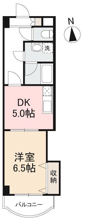 アレスト101(1DK/2階)の間取り写真