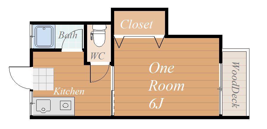FUTABA APARTMENT(1K/2階)の間取り写真