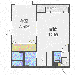 サンメイプル平岡Ⅰ(1LDK/2階)の間取り写真