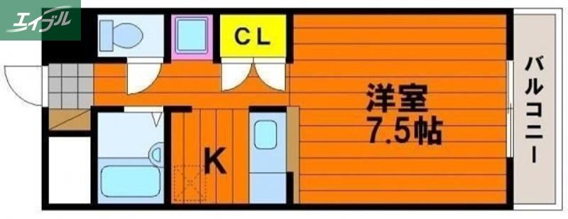 ピアジェ90(1K/2階)の間取り写真