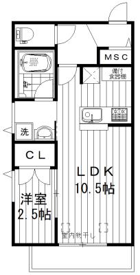 スクエア都立家政(1LDK/3階)の間取り写真