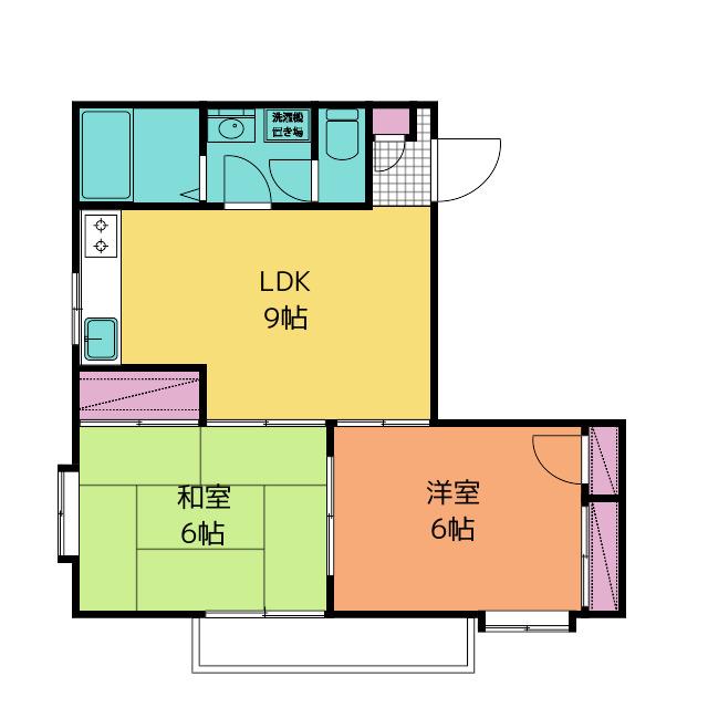 クイーンビルY(2LDK/3階)の間取り写真