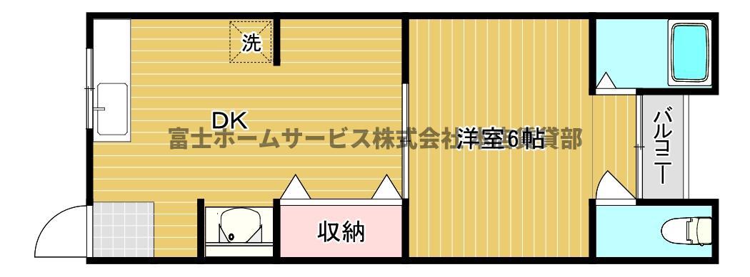 松栄ハイツ(1DK/3階)の間取り写真