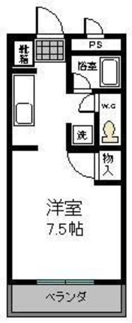 アビーロードA(1K/4階)の間取り写真