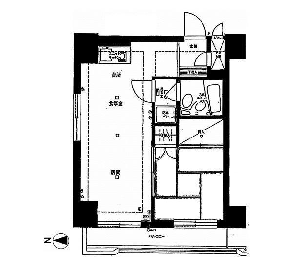 ライオンズマンション国分町(1LDK/8階)の間取り写真