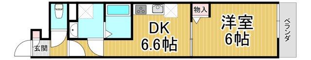 クレアール塚口Ⅱ(1DK/1階)の間取り写真