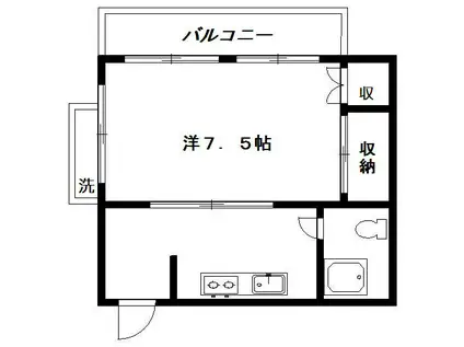 都ビル(1K/3階)の間取り写真
