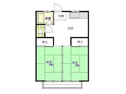 パレ・ロワイヤルコウヤ(2DK/2階)の間取り写真