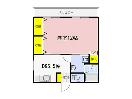 成出ハイツ(1K/2階)の間取り写真