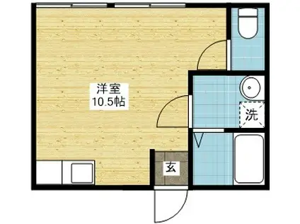 クレシタ赤迫(ワンルーム/1階)の間取り写真