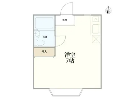 J・SPACE百合ヶ丘(ワンルーム/1階)の間取り写真