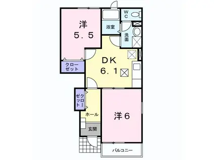 白蔵IIA(2DK/1階)の間取り写真