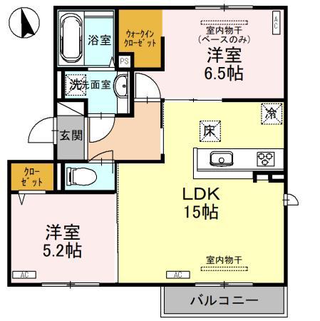 クラッセ(2LDK/1階)の間取り写真