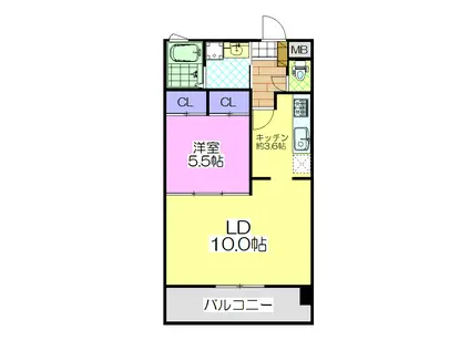 LGA38(1LDK/2階)の間取り写真