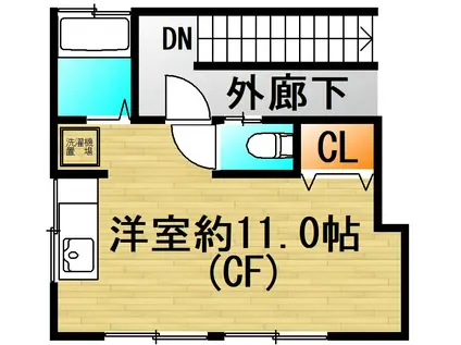 京成本線 青砥駅 徒歩4分 2階建 築55年(ワンルーム/2階)の間取り写真