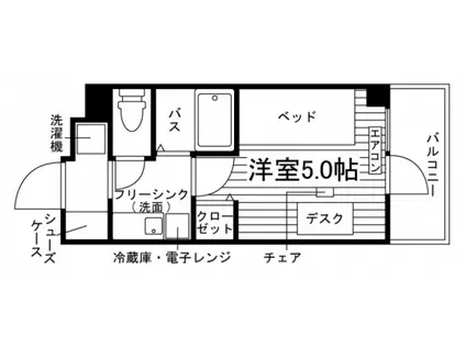 学生会館 CLASSY BASE 経堂(ワンルーム/3階)の間取り写真