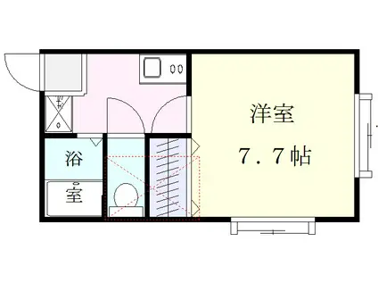 カルバーハウス(1K/1階)の間取り写真
