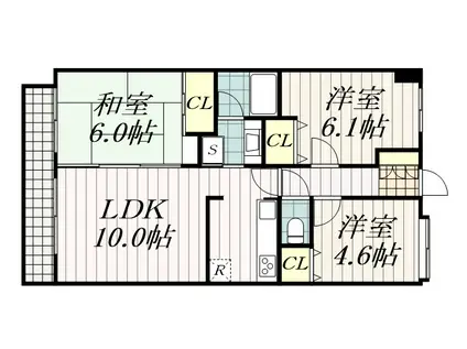 ダイアパレス京葉蘇我III(3LDK/11階)の間取り写真