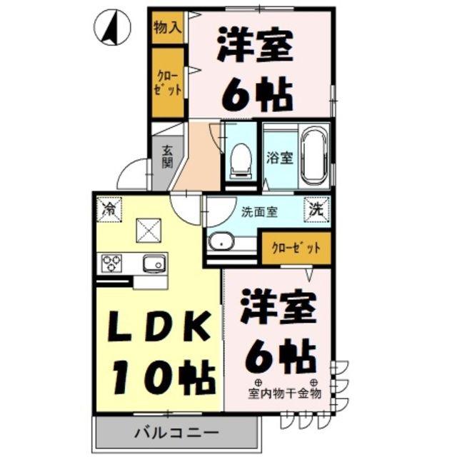 LYS BLANC(2LDK/1階)の間取り写真