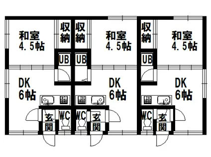 北海道函館市昭和2丁目30-22 さくらマンション(1DK/1階)の間取り写真