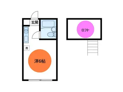 美和ハイツ(ワンルーム/2階)の間取り写真