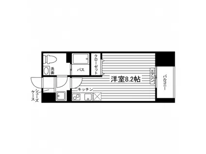 ソエルオーワン(ワンルーム/8階)の間取り写真