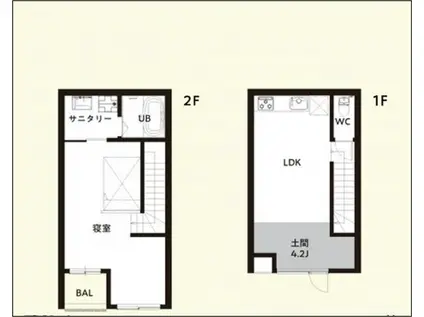 TRAIL HOFU HACHIOJIアトリエ(1LDK/1階)の間取り写真