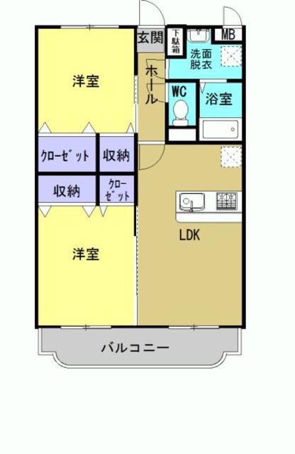 はなみずきII番館(2LDK/3階)の間取り写真