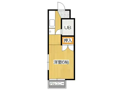 グリーンタウン泉水B棟(1K/2階)の間取り写真