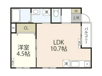 BRILLANTE DIOS(1LDK/1階)の間取り写真