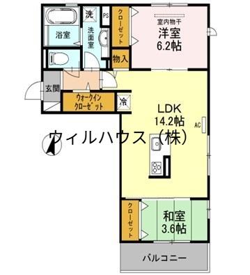 リエストⅡ(2LDK/2階)の間取り写真